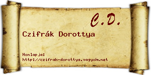 Czifrák Dorottya névjegykártya